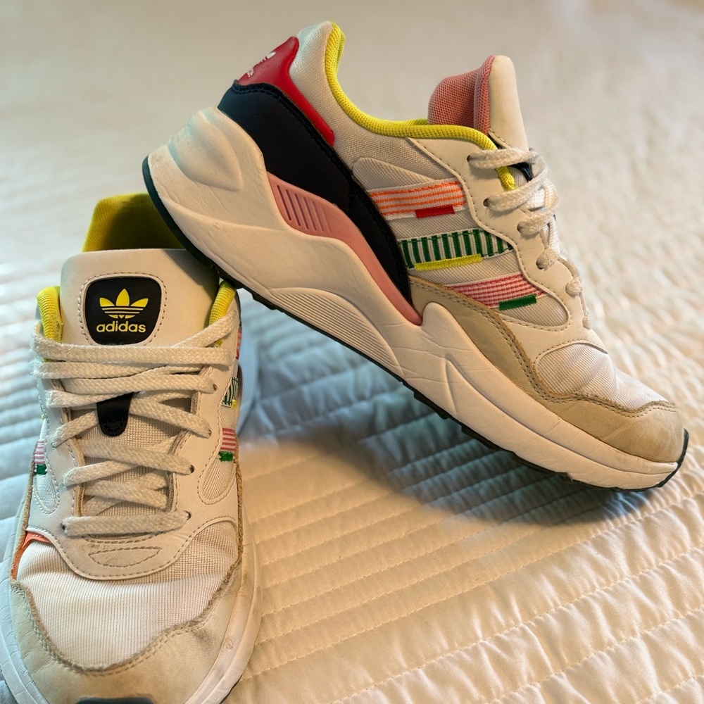 Adidas Pink and Yellow Sneakers